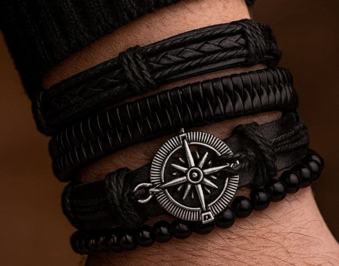 Grab Leather Rhodium Bracelet 152 - Click Here To Join All Deals