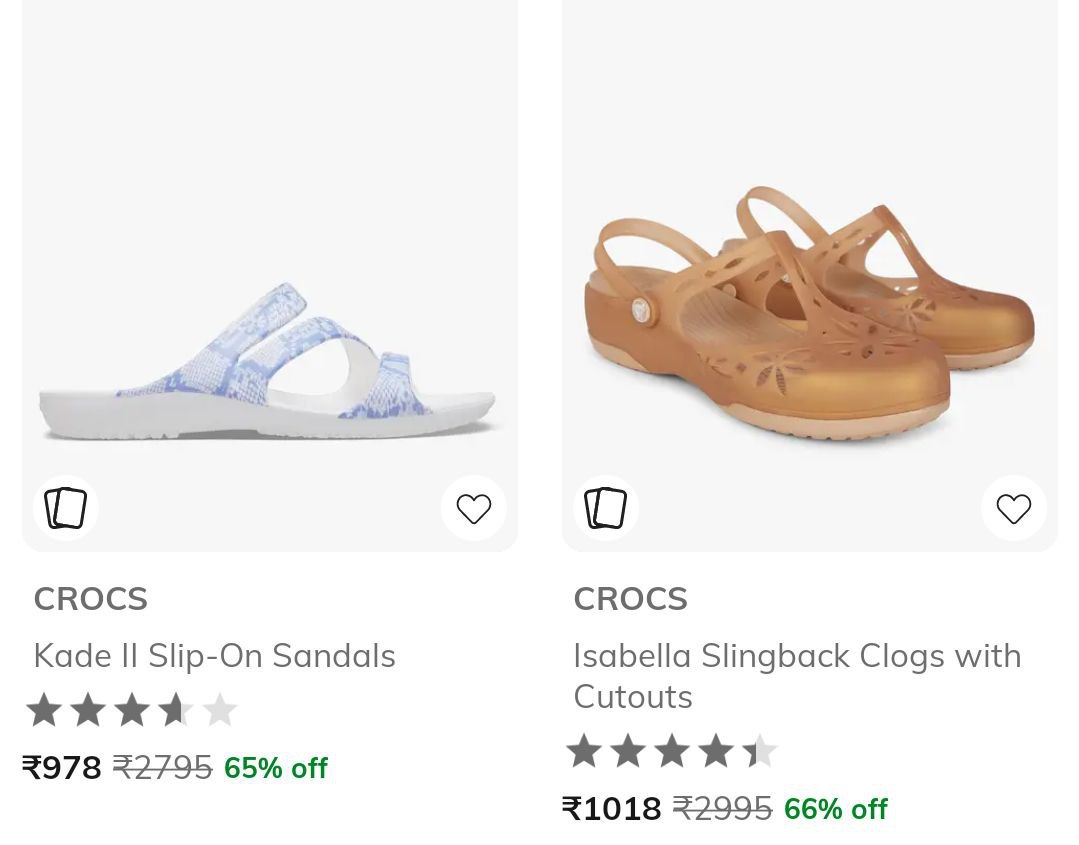 Ajio 66 On Crocs Link