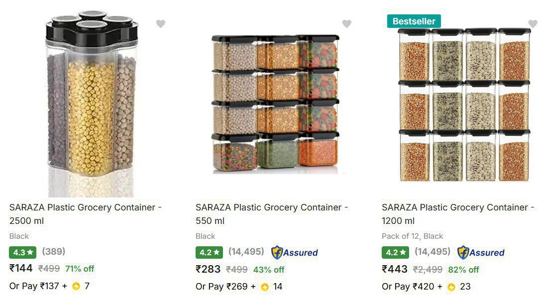 Flipkart Grocery Container (pack Of 12) At Rs 286more Click Here To Join Al