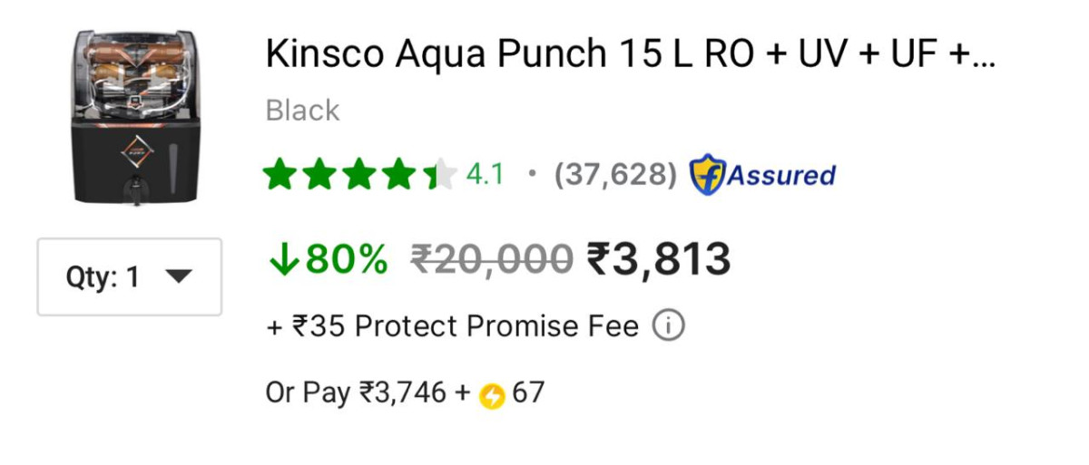 Grab Water Purifier 15l With Prefilter 3813 Click Here To Join All Deals
