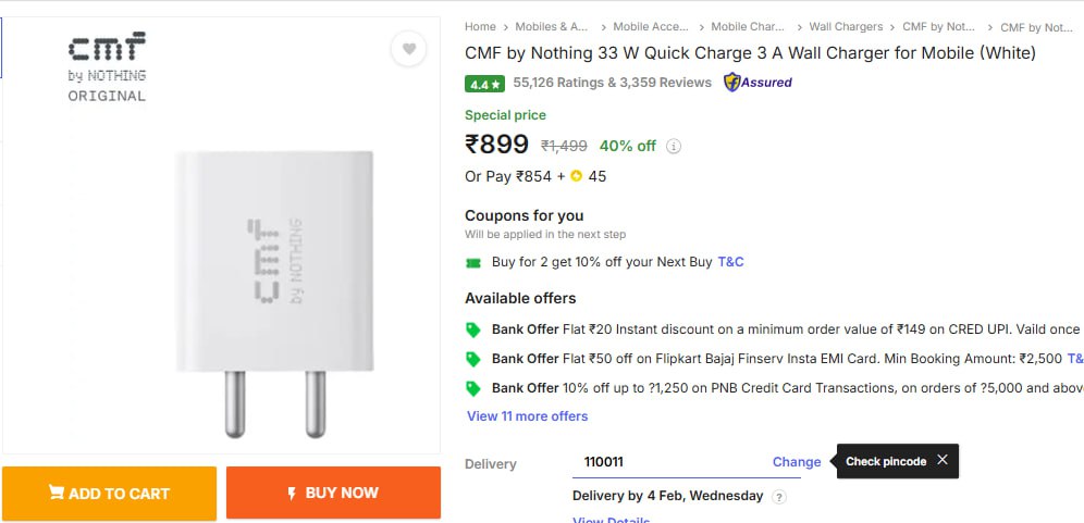 Cmf 33w Original Mobile Charger 899