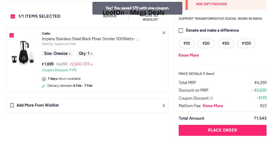 Cello Imperia 500w Mixer Grinder 3 Jars 1520 Use Code Homeflat20