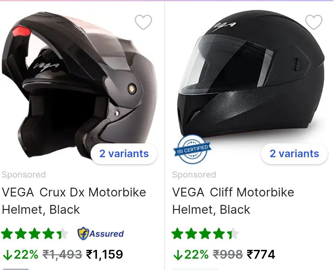 Flipkart Grab Vega Studds Helmets 774