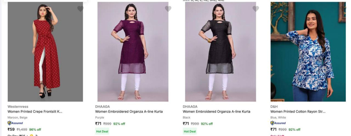 Women Kurta Starts 59 Click Here To Join All Deals