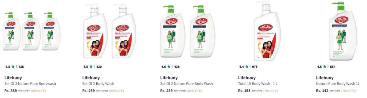 80 On Lifebuoy Bodywash
