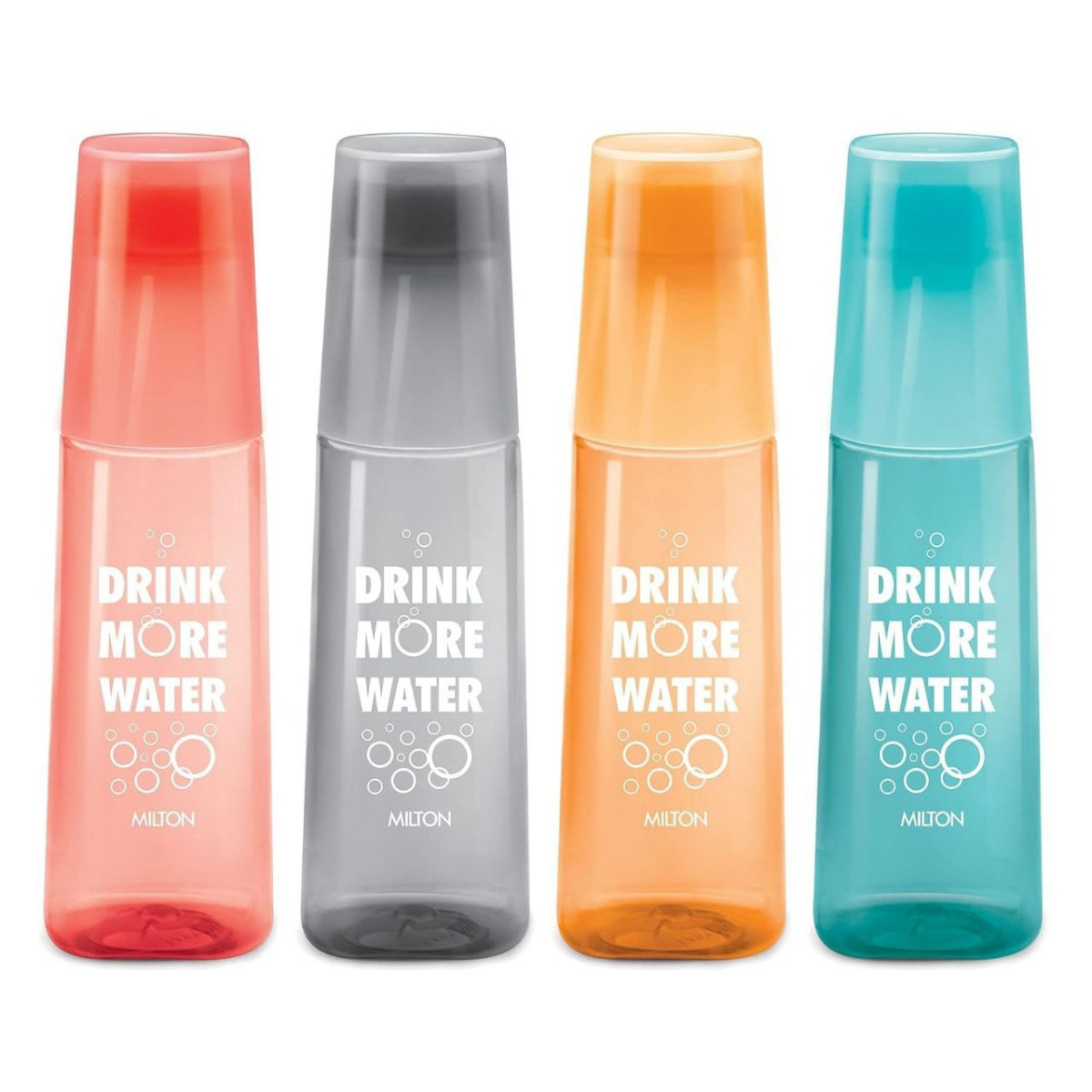 Milton Kip Sip Pack Of 4 Water Bottles With Drinking Glass Lid 1 Litre Each