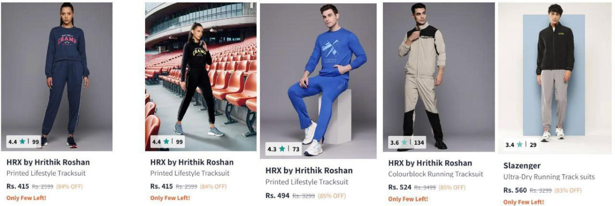 Myntra Loot Hrx Tracksuits Starts 415 Women Men Slazenger