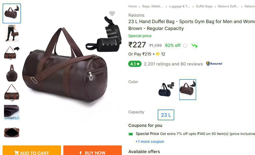Raisons 23l Hand Duffel Bag 227