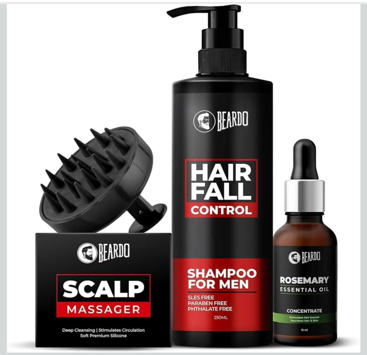 Beardo Hair Fall Defence Kit For Men Complete 3step Hair Growth Routine Wit