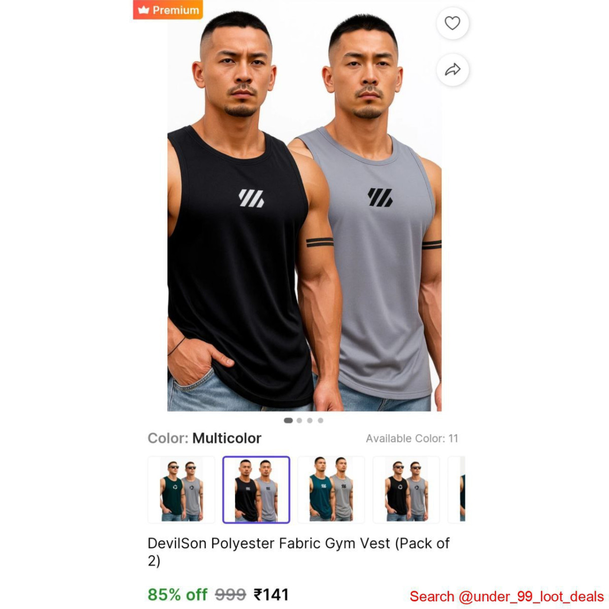 Men Gym Vest (pack Of 2) At 141