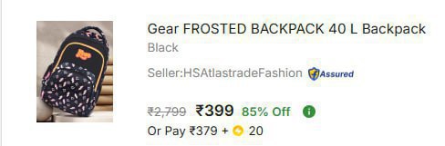- Gear Large 40 L Backpack At Rs 399 Master Link - Click Here To Join All D