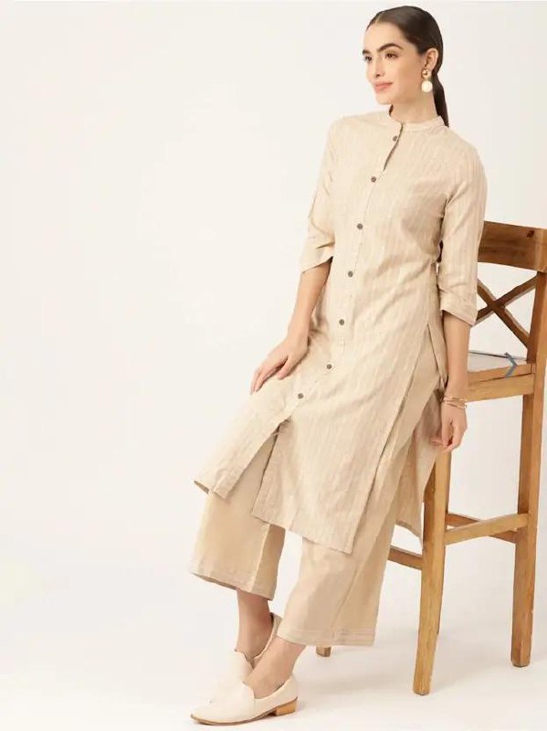 Madarwawomen Cotton Blend Kurta Palazzo Set 358