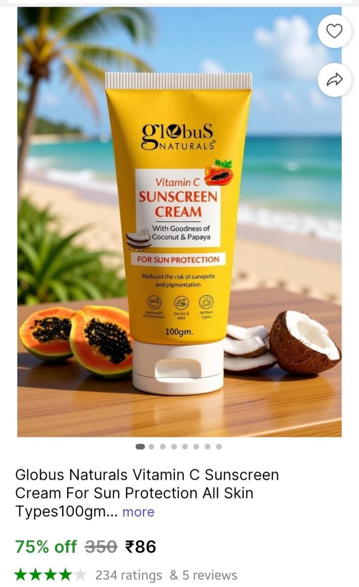 Vitamin C Sunscreen Cream 100 Gm 86