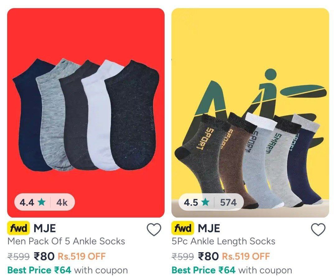 Pack Of 5 Socks 80