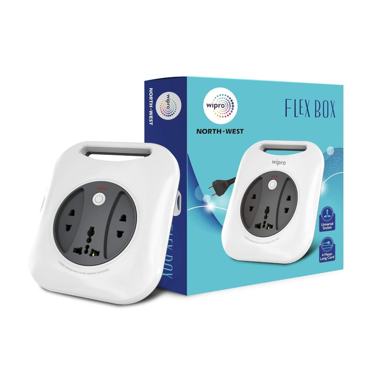 Wipro Flex Box Extension Cord With 1 Universal 3 Pin Socket 289