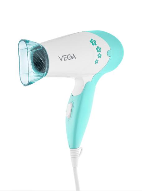 Vega Vhdh-20n Insta Glam Foldable 1000 Watts Hair Dryer - White Blue 449