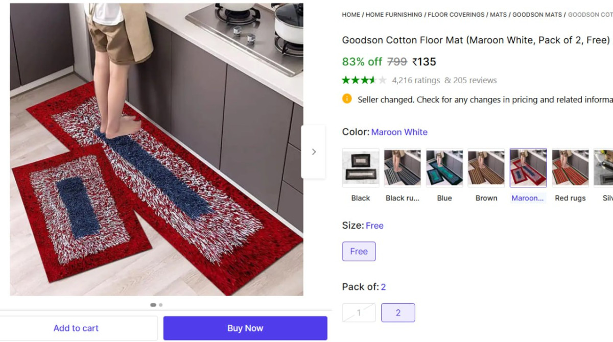 Kitchen Floor Mat (pack Of 2) 135grab It At Best
