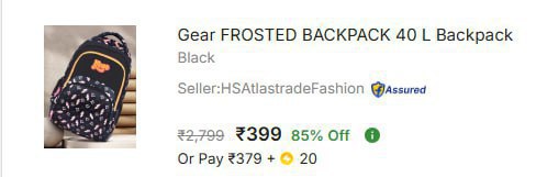 - Gear Large 40 L Backpack At Rs 399 Master Link -