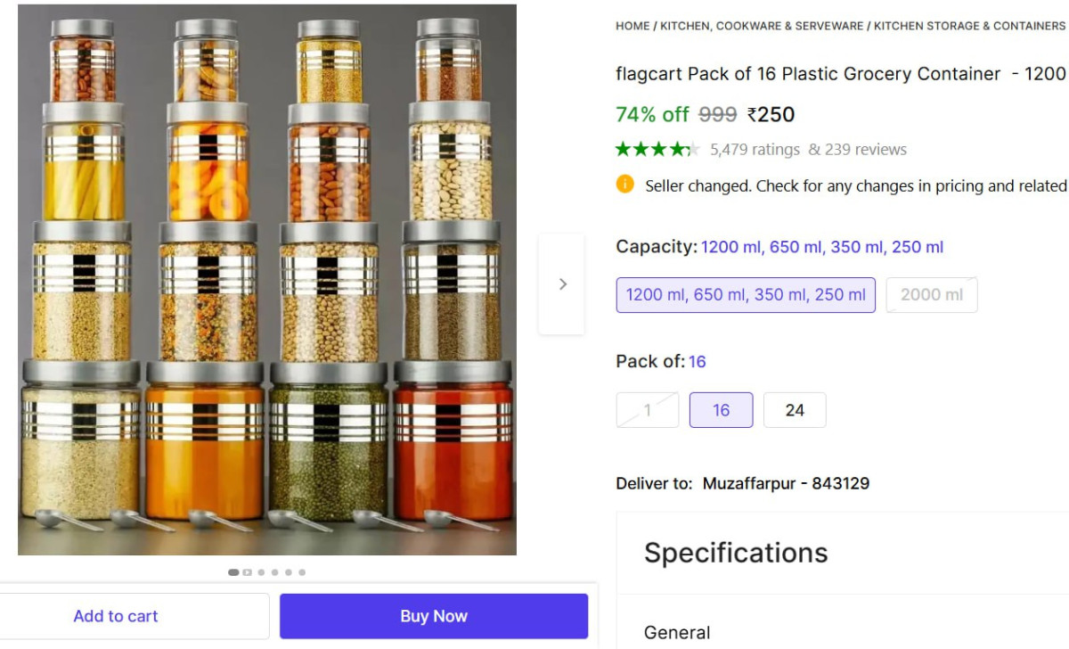 Pack Of 16 Grocery Container 250