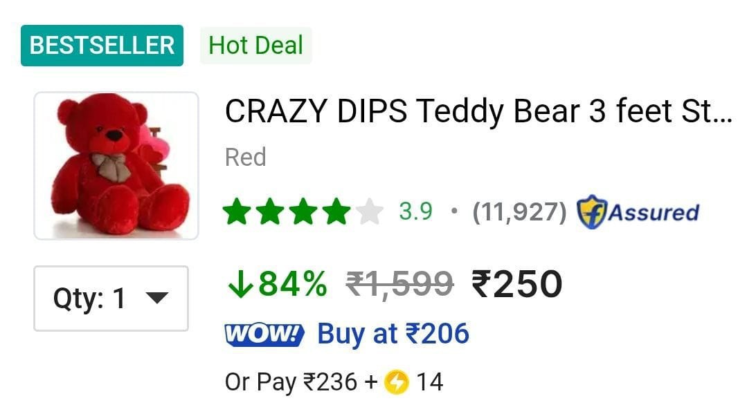 Fast 3 Feet Teddy Bear At 250