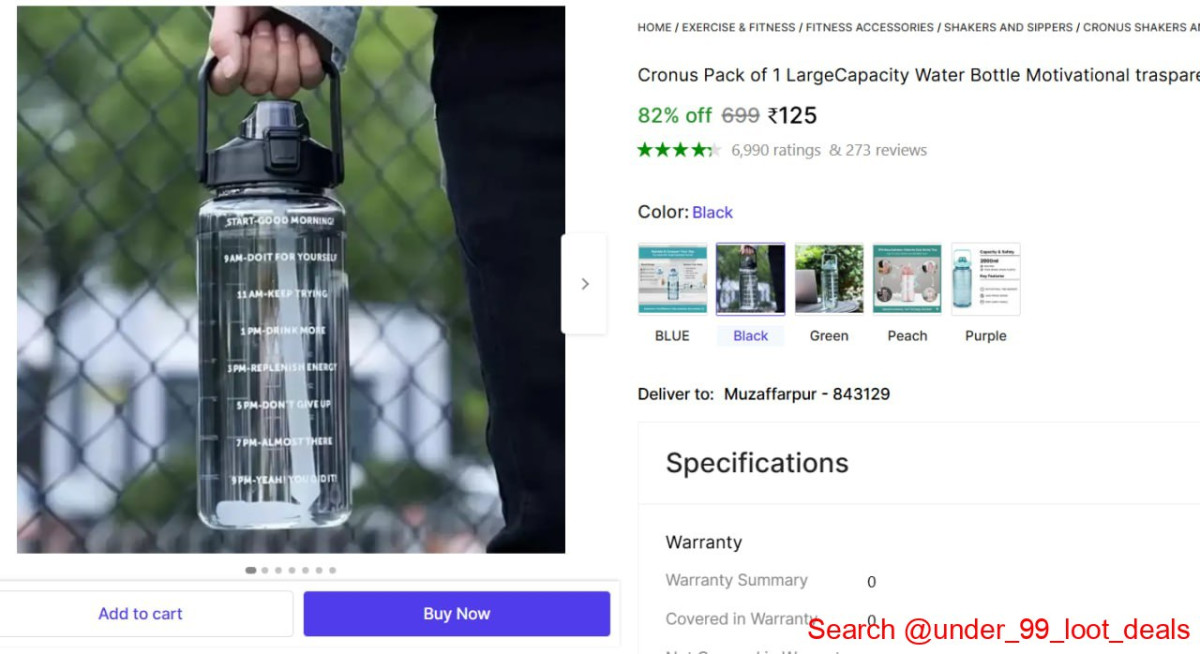 Litre Water Bottle 125 Straw Time Mark