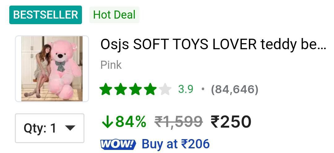 Grab Teddy Bear (3 Feet) 250 More Deals Click Here Must Read