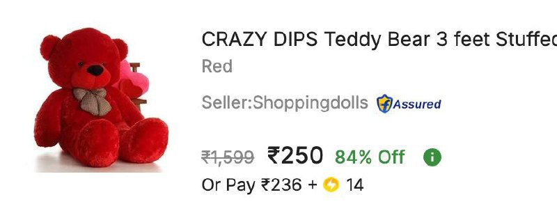 Feet Teddy Bear At Rs 250 Link Click Here To Join All Deals