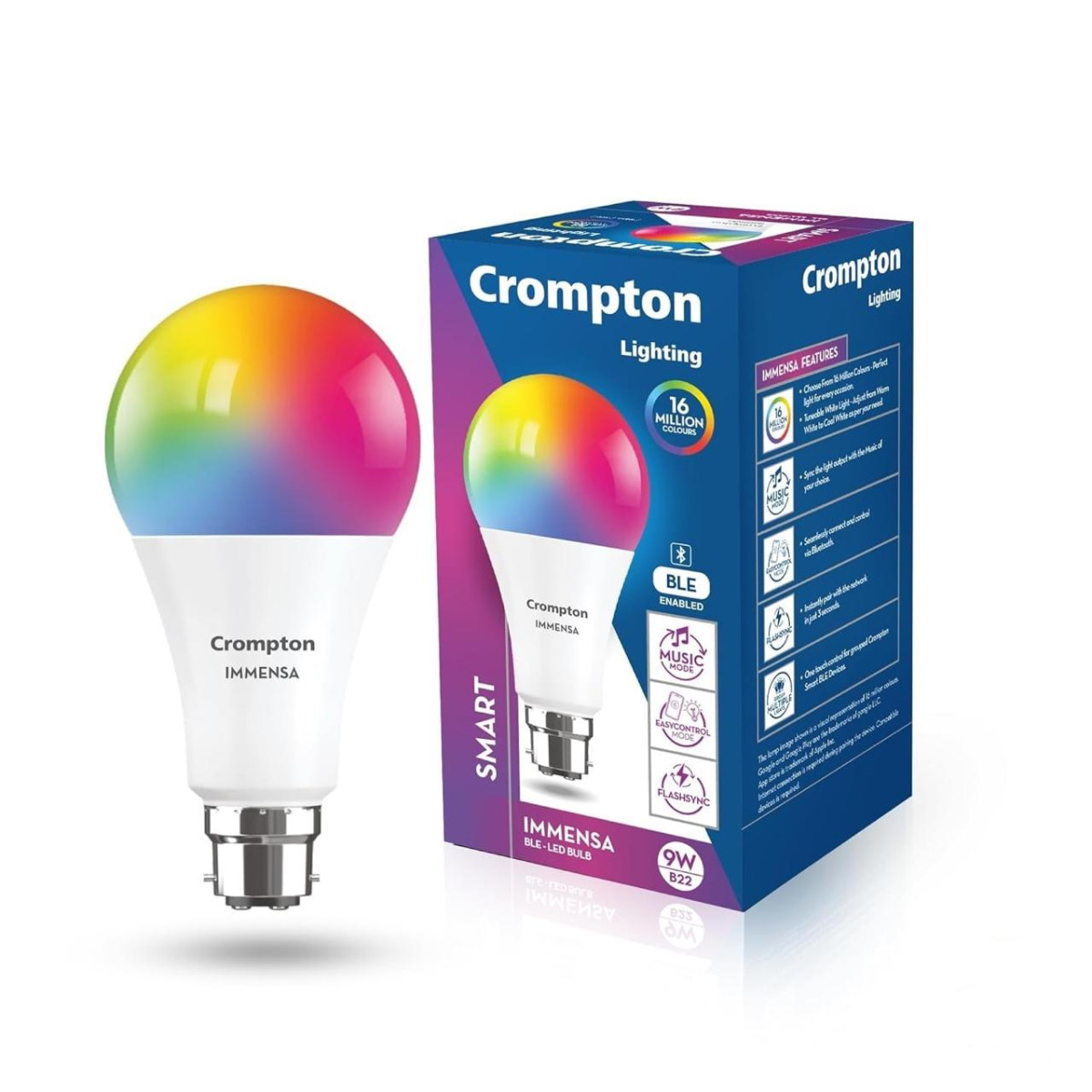 Crompton Immensa 9w Bluetooth Enabled Smart Bulb B22 249