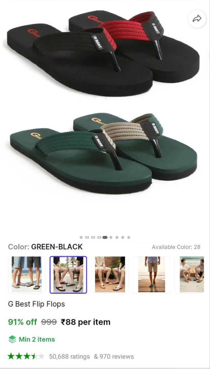 Men S Flip Flops 88check Min Buy Quantity