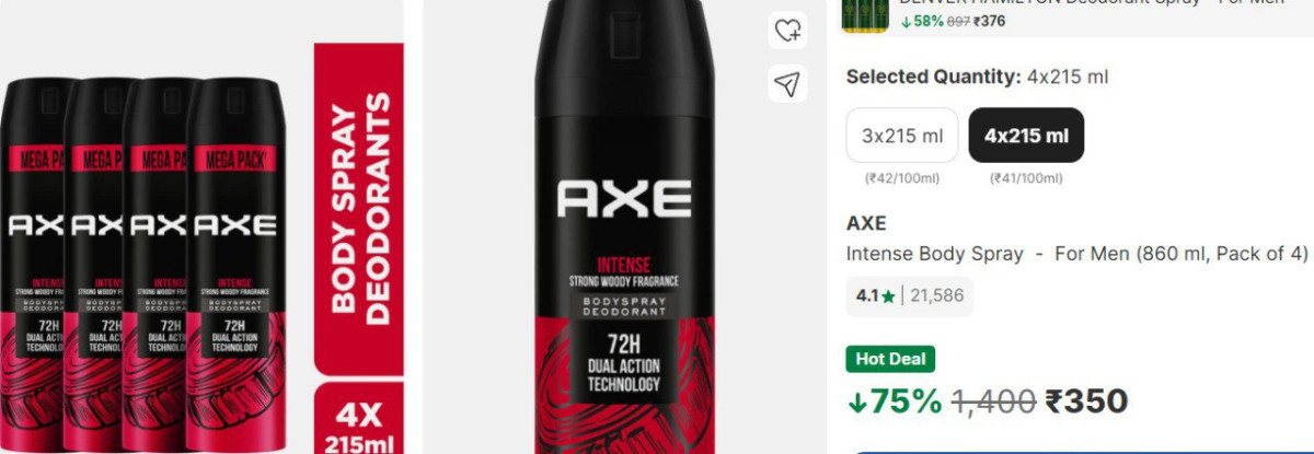 Flipkart Grooming Utility Essentials At Best Prices Axe Intense Body Spray 