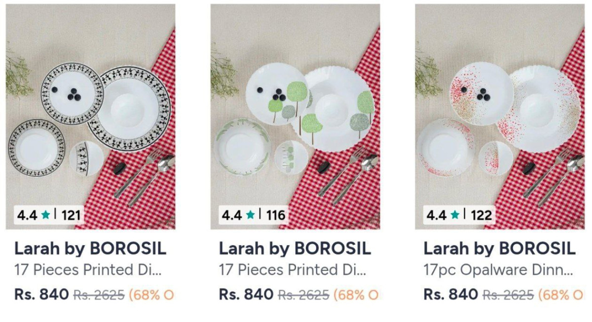 Grab Larah By Borosil Dinner Set