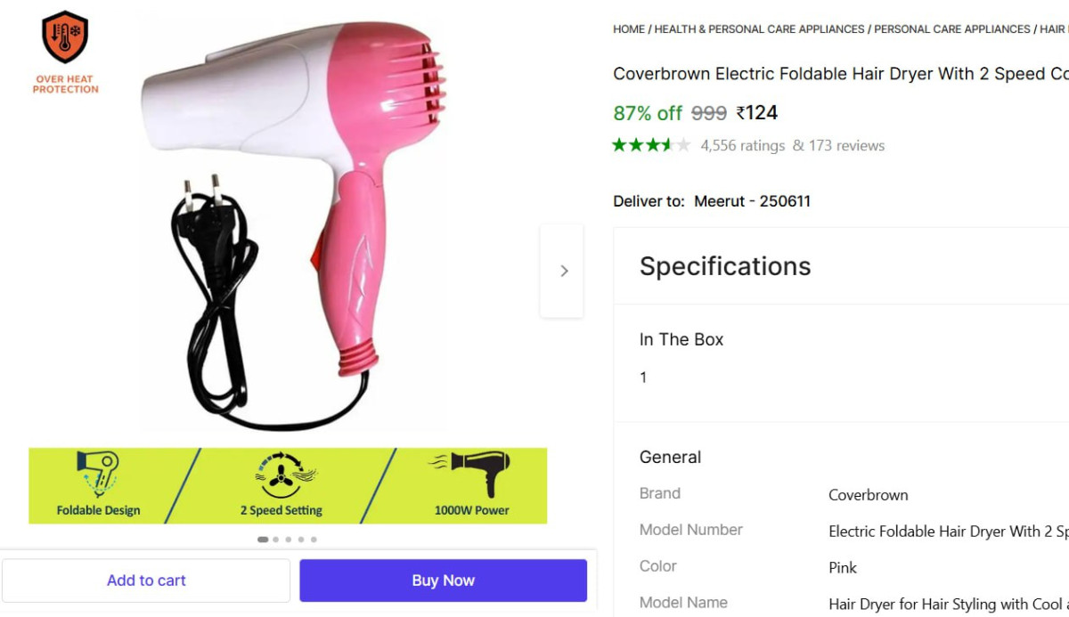 Hair Dryer 1000 1500 Watt124 231