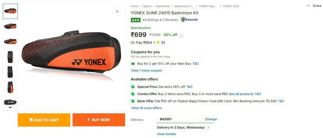 Yonex Badminton Kit 699 Click Here To Join All Deals