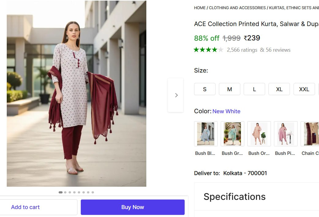 Kurta Salwar Dupatta Set 239