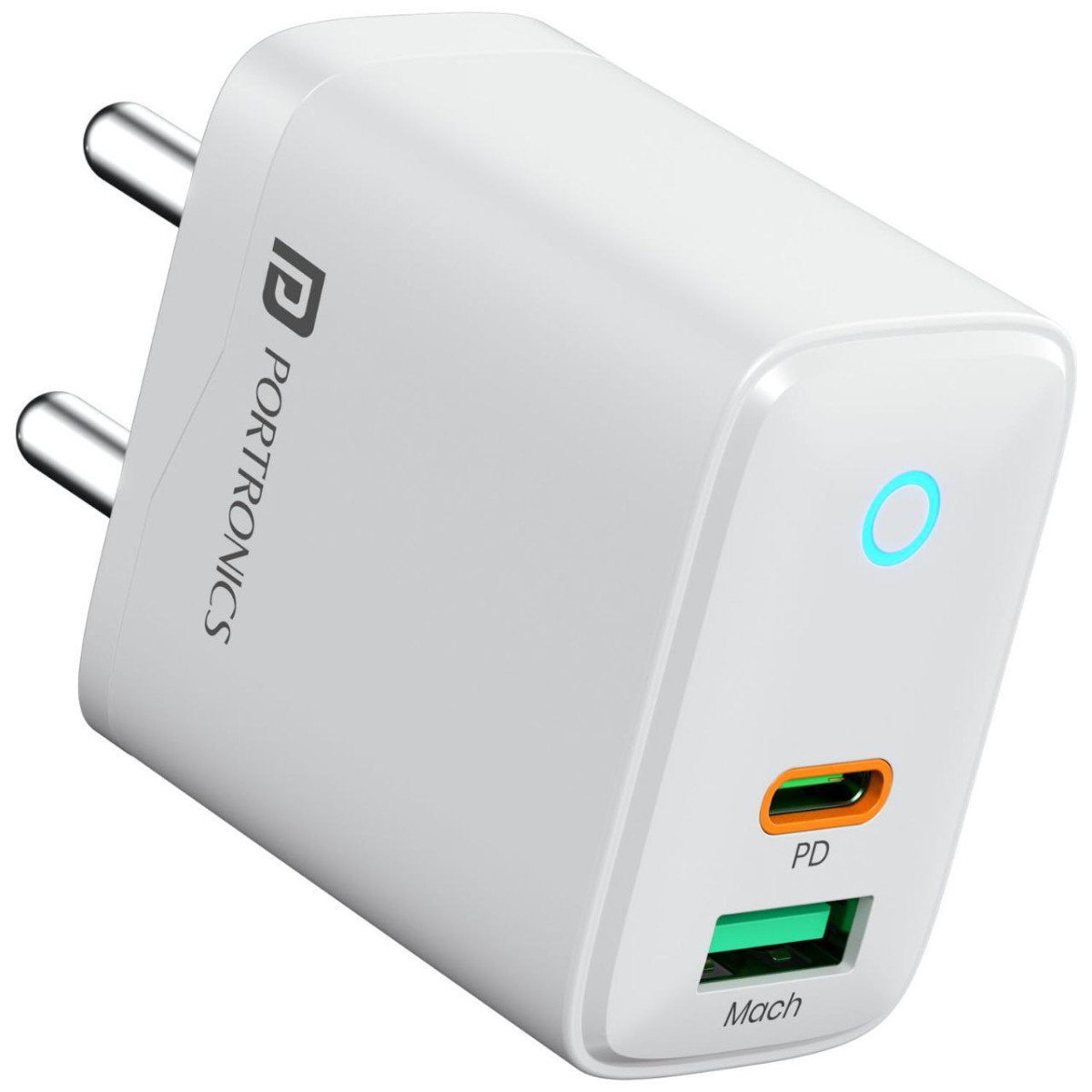 Portronics 35w Adapto 35b Dual Port Fast Charging Adaptor With Type C Pd Po