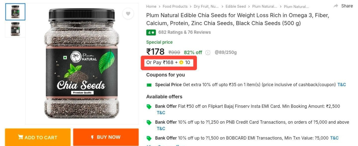 Chia Seeds (500g) At 168 10 Sc