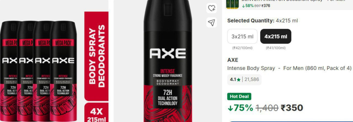 Flipkart Grooming Utility Essentials At Best Prices Axe Intense Body Spray 