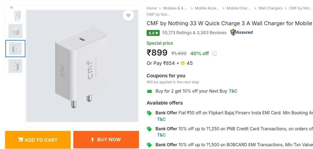 Cmf By Nothing 33w Quick Charger At 899 Click Here To Join All Deals