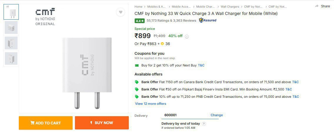 Cmf By Nothing 33w Quick Charger 899 Click Here To Join All Deals