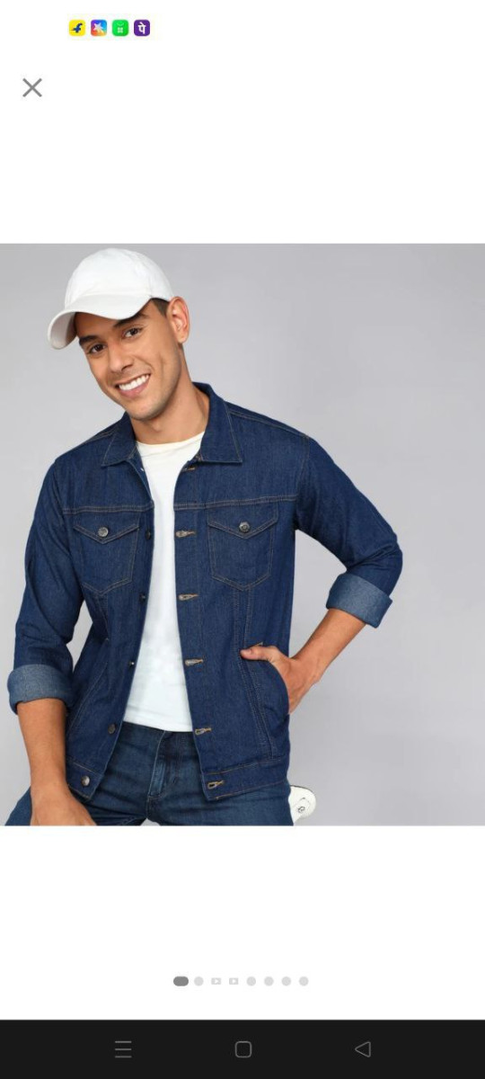Grabftx Men Solid Denim Jacket 404 - Click Here To Join All Deals