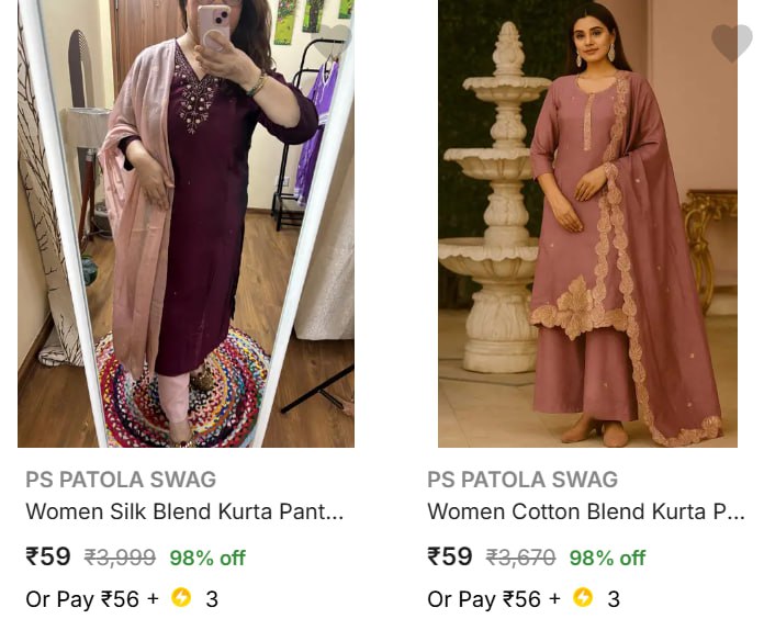 Kurta Set Start 59check Ur Pincodes