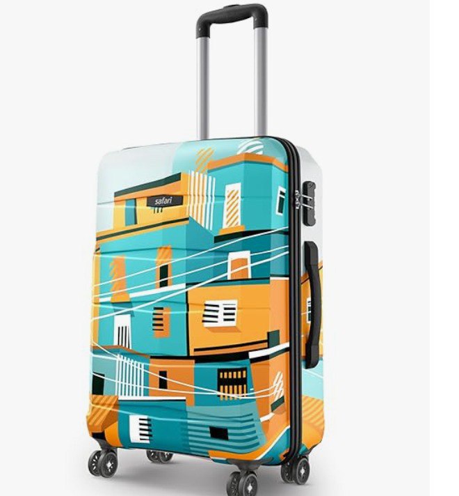 Safari Oasis Neo Trolley Bag Medium Size 65 Cms Printed Hard Side Travel Ba
