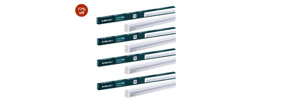 Bajaj 20 Watt Led Batten With Glare Lighting (pack Of 4 Whitedeal 586 Reg 7