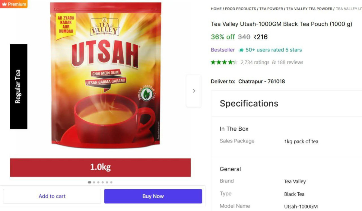 Tea Valley Utsah 1 Kg Black Tea 216