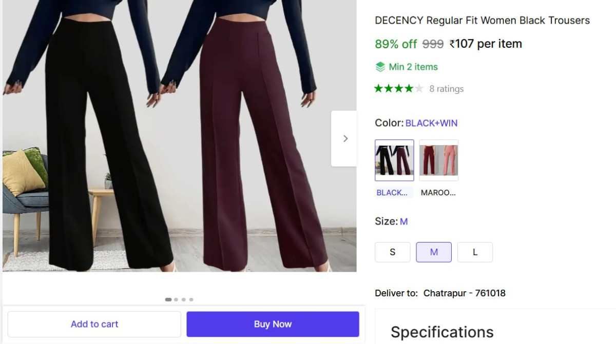 Women Black Trousers 107