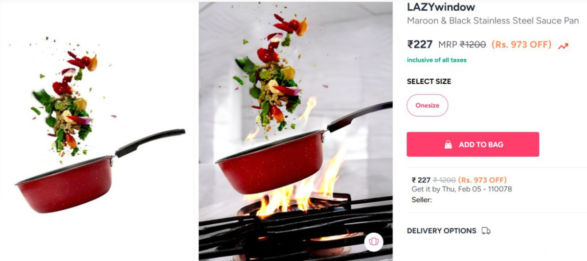 Myntra Stainless Steel Pan At Just Rs 227 Link