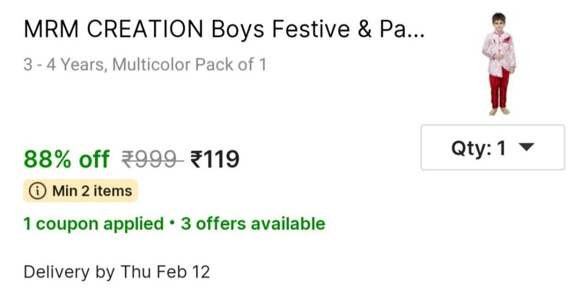 Boy S Kurta Pyjama Set At 119