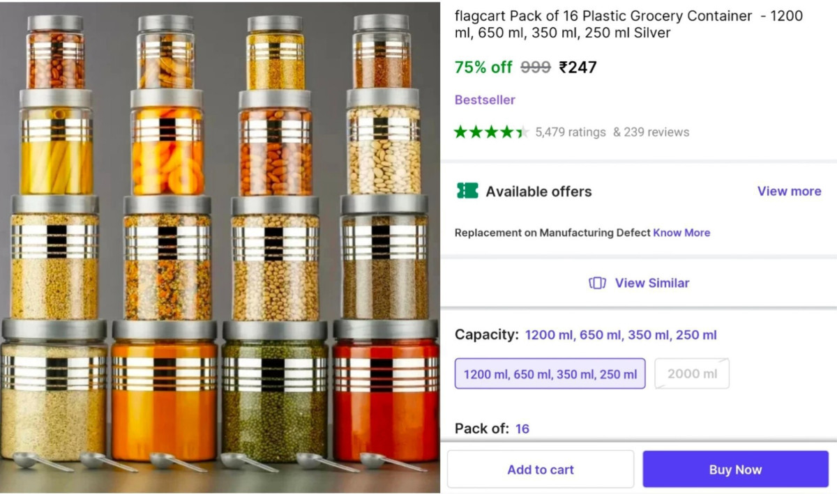 Pack Of 16 Grocery Container At 247