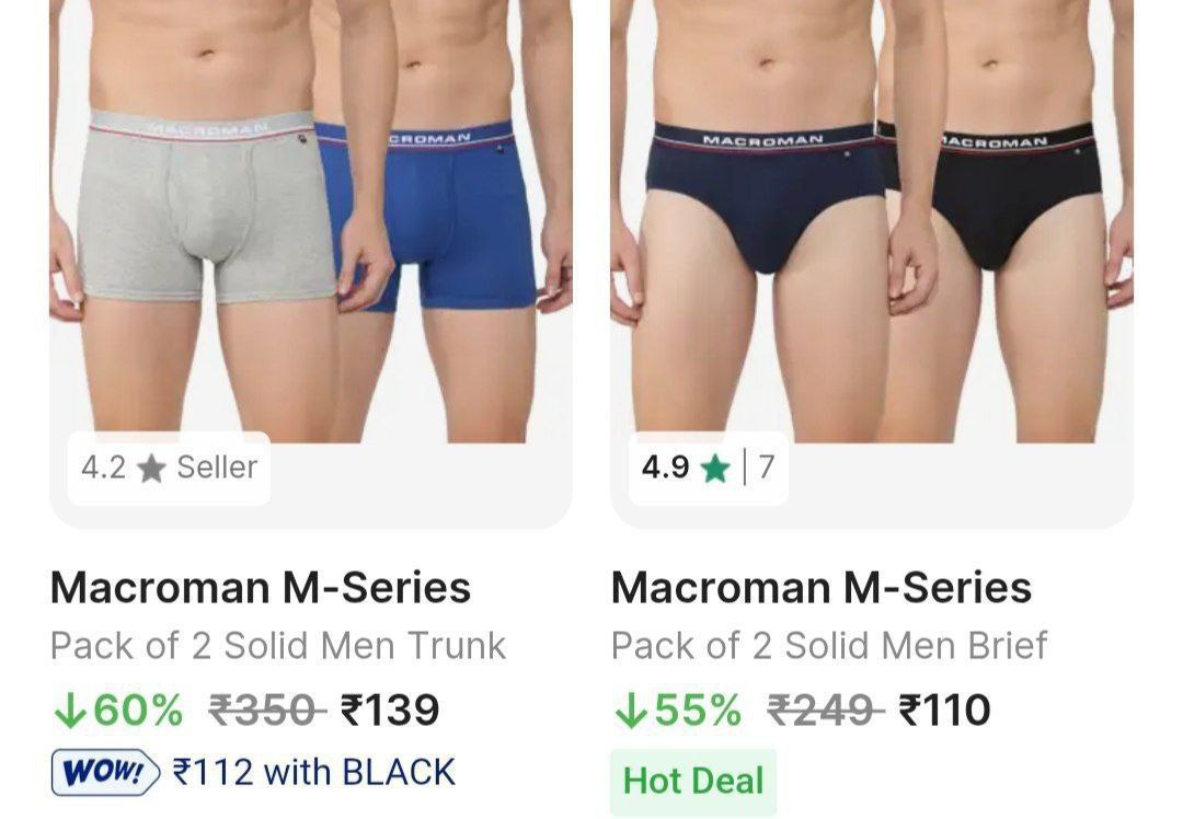 Loot Backmacroman Brief (pack Of 2) At 110trunk Pack Of 2 At 139 Click Here