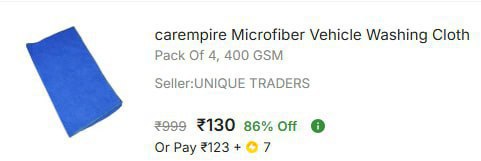 - Microfiber Vehicle Washing Cloth Pack Of 4 At Rs 130